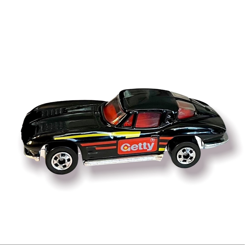 Vintage HOT WHEELS GETTY 63 CORVETTE Split Window Black Stingray 1979/1991 MINT